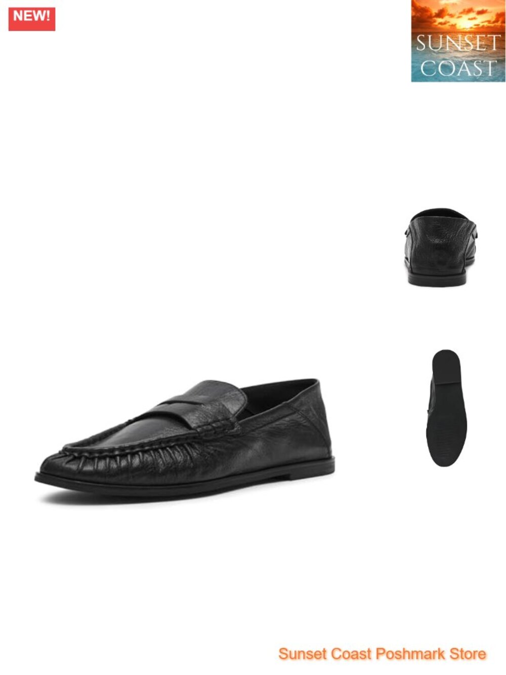Women's Leather Pull-On Loafers Business Casual Comfortable